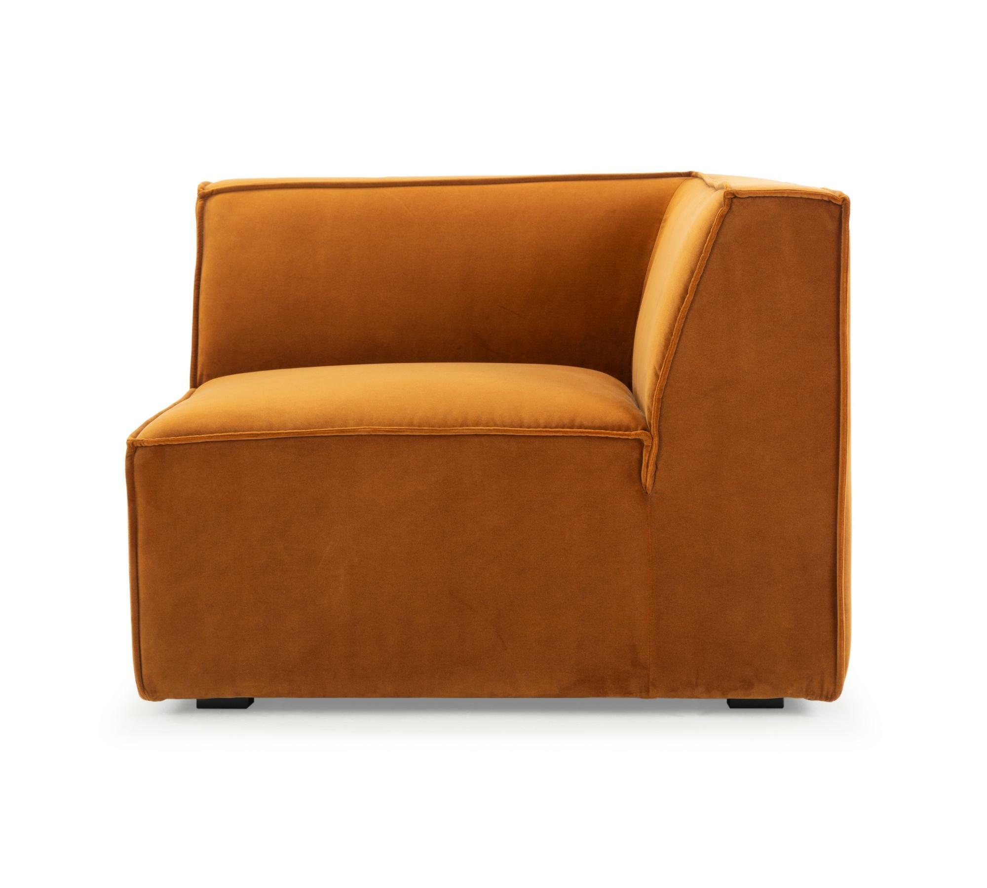Dane 1-Sitzer Eckmodul Rechts Velour Matt Amber 1