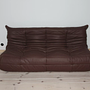 Togo Sofa 3-Sitzer, Ecksofa & Sessel Madras-Leder Braun 3
