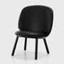 Naïve Lounge chair Ash wood Leather Black 1