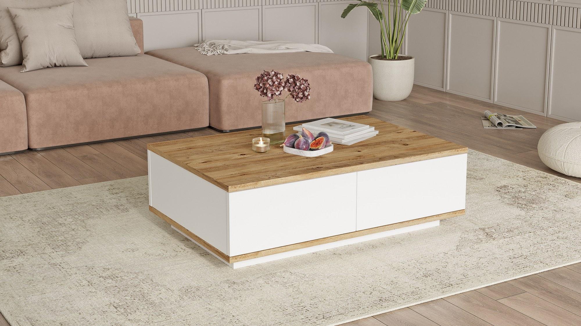 Fr14-Aw Couchtisch Braun Weiß 3
