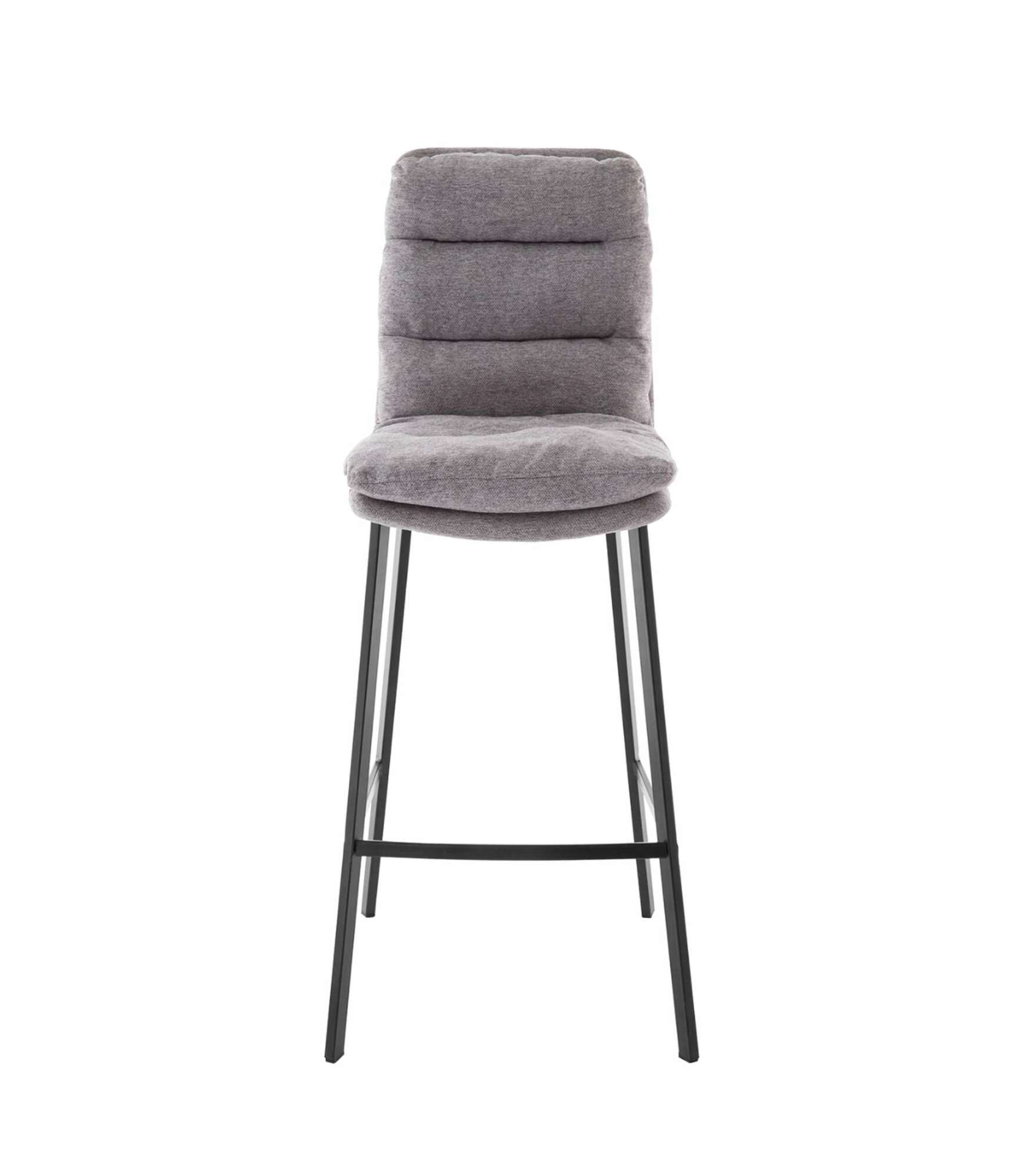 Bar stool Textile Metal Grey Black 3