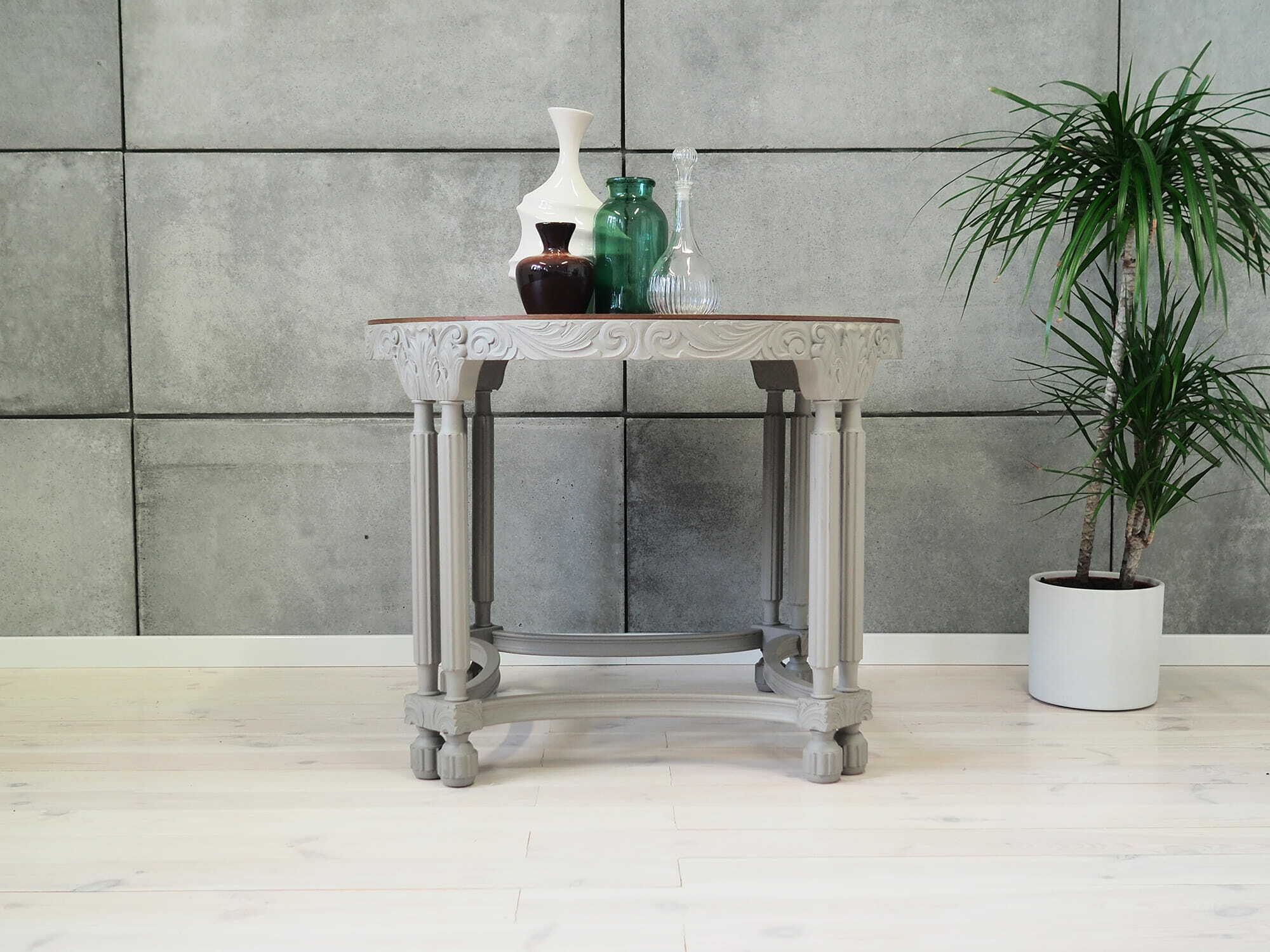 Vintage Couchtisch Holz Grau 1940er Jahre 1