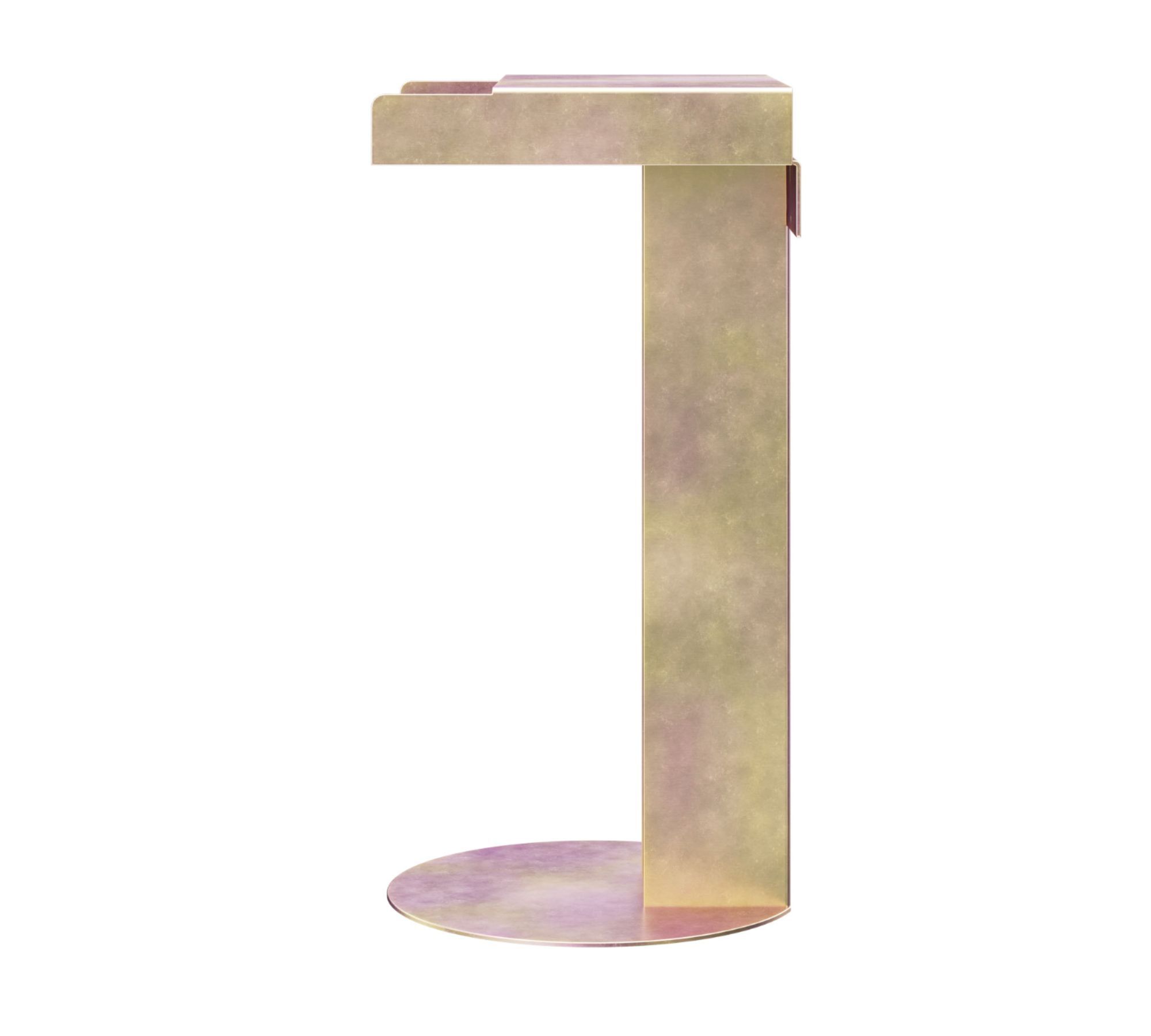 Meta Beistelltisch Stahl Pulverbeschichtet Yellow Chromate 1