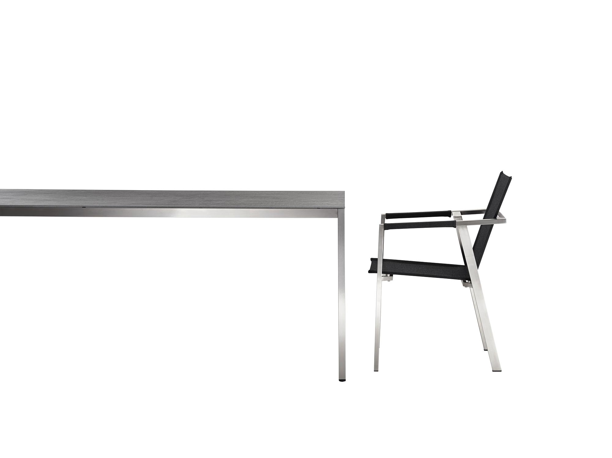 Slimm Tisch Edelstahl HPL-Platte Anthrazit 160 x 100cm 1