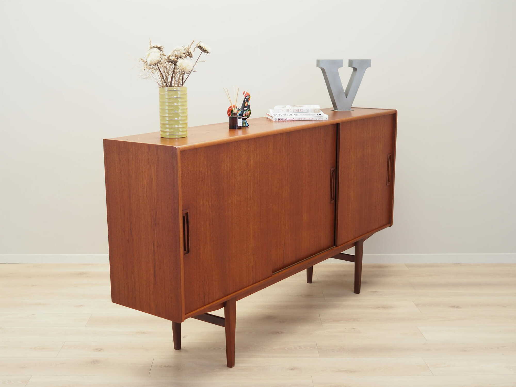 Vintage Highboard Teakholz Braun 1960er Jahre 8