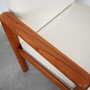 Vintage Chair Teak Wood Textile White 1970s 9