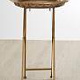 Reza Round Folding Tray Table Stainless Steel Gold 2