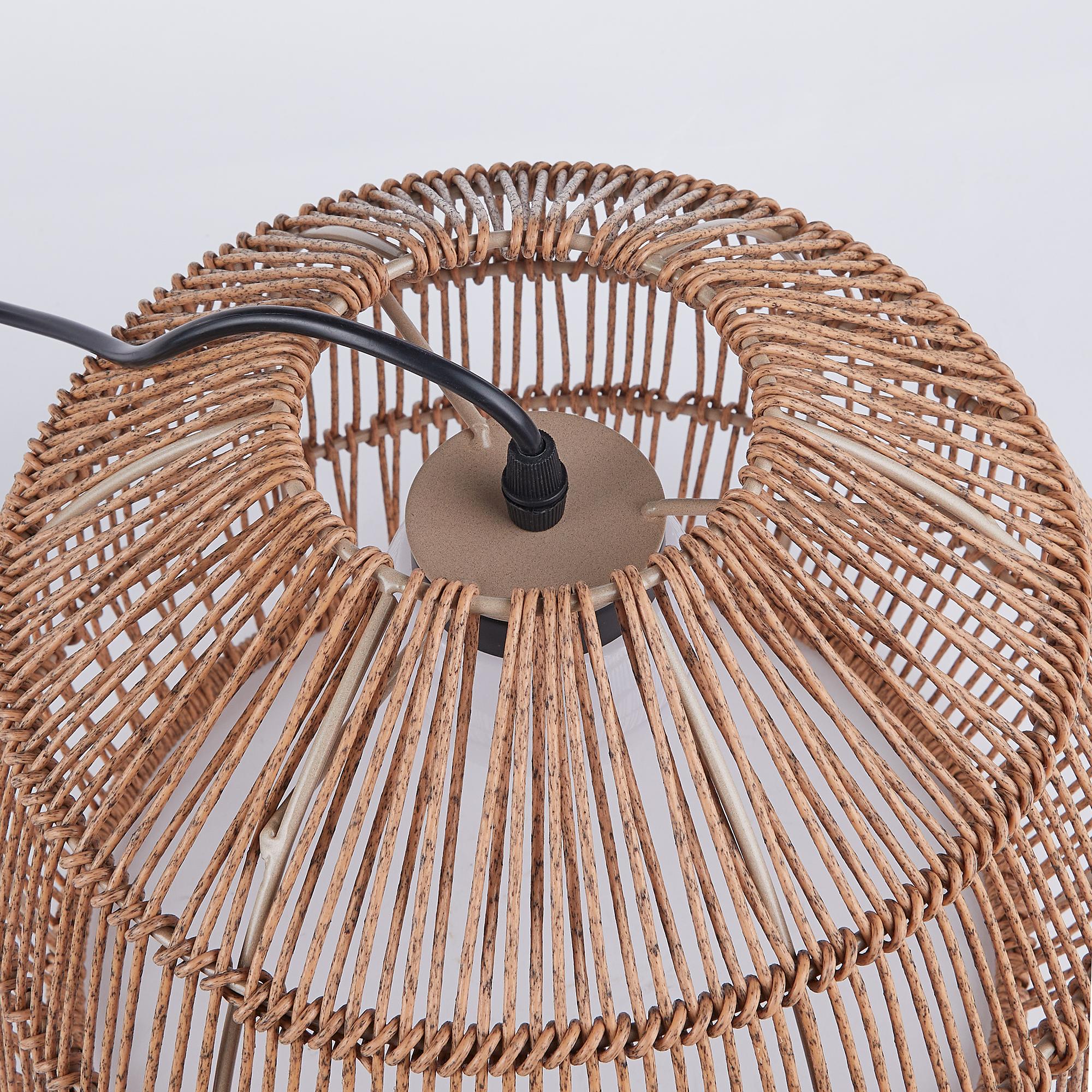 SOLANA Solar Pendant Light Polyethylene Steel Beige 32x32cm 4