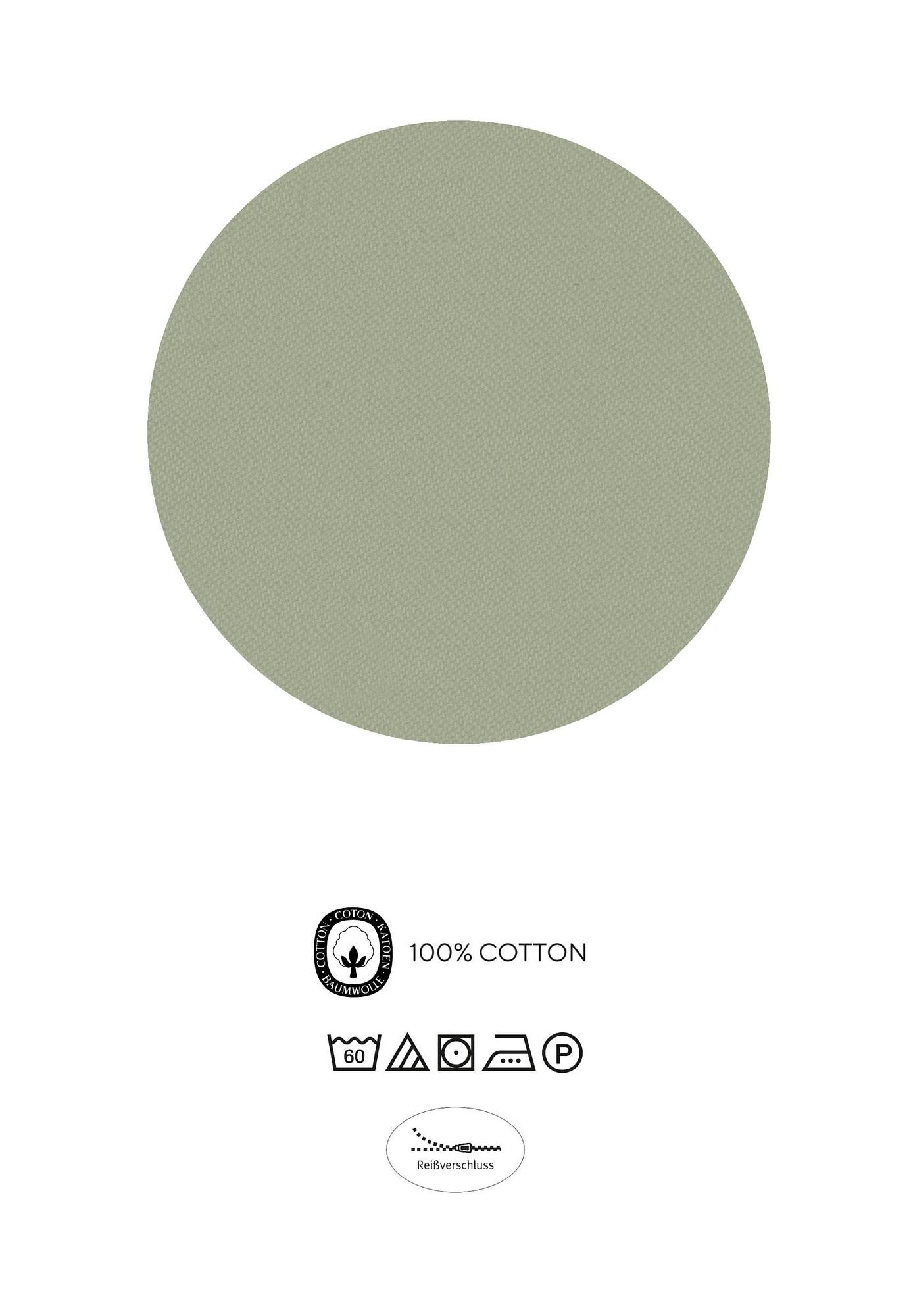 Saes Bettwäsche Mako-Satin Grün 155x200cm Kissen 80x80 cm 3