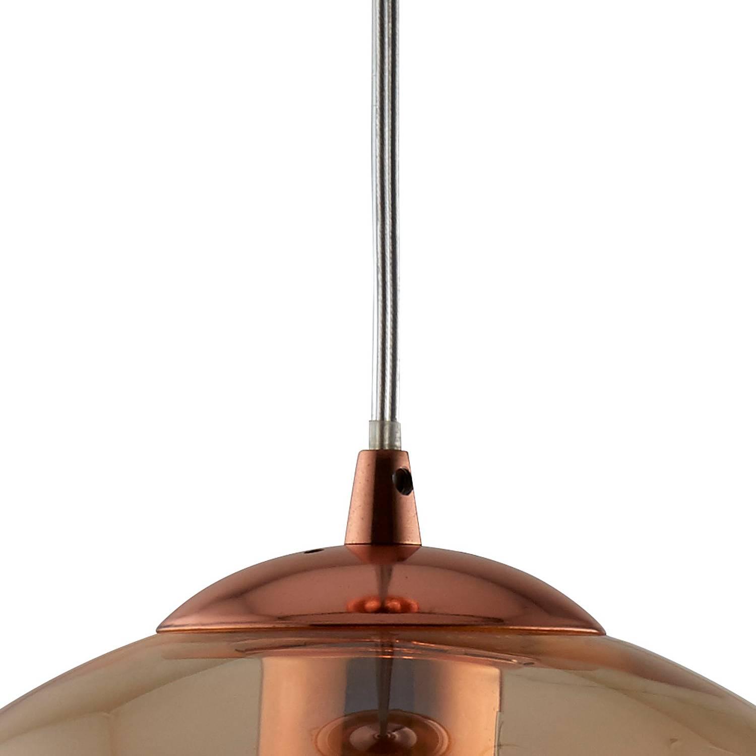 Pendelleuchte Balls 1-Flammig Stahl Farbglas Bernstein 4