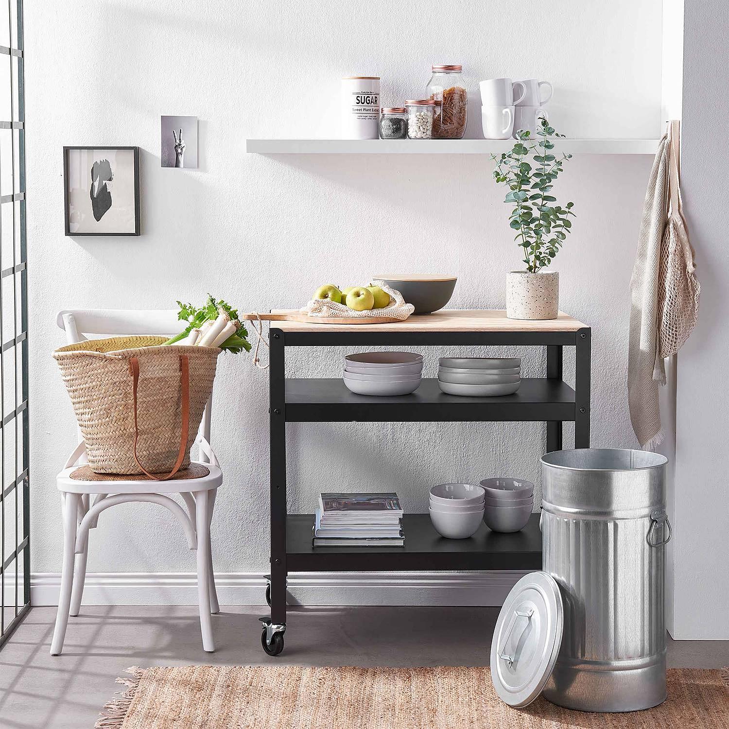 Mülltonne Oskar ZINC Zink Silber Silber 2