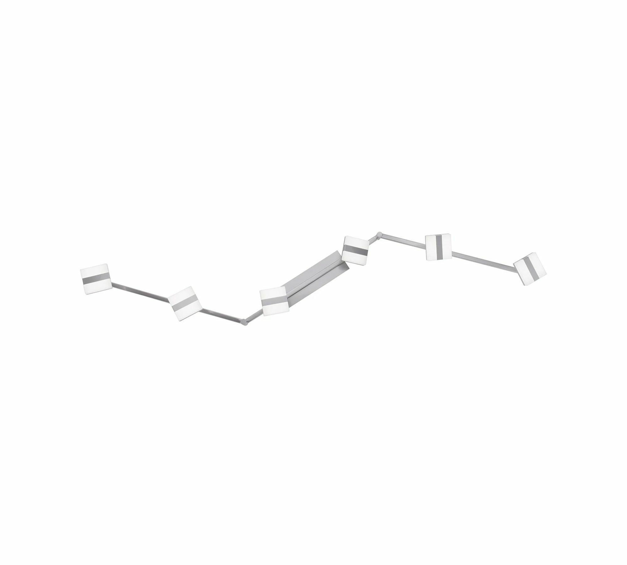 LED Deckenleuchte 6-flammig Eisen Kunststoff Silber 2