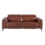 3 seater relaxation sofa in brown leather 6117 1