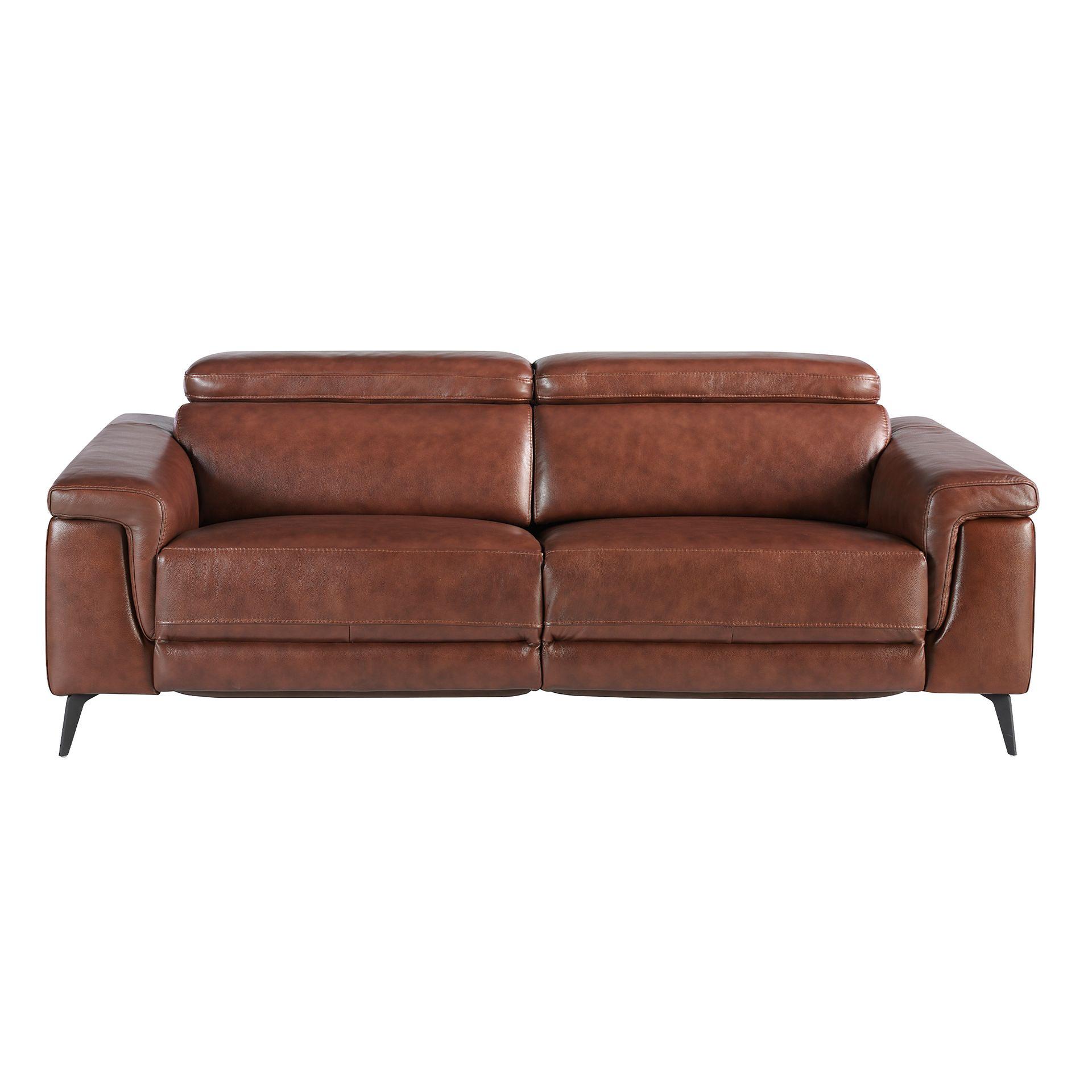 3 seater relaxation sofa in brown leather 6117 1