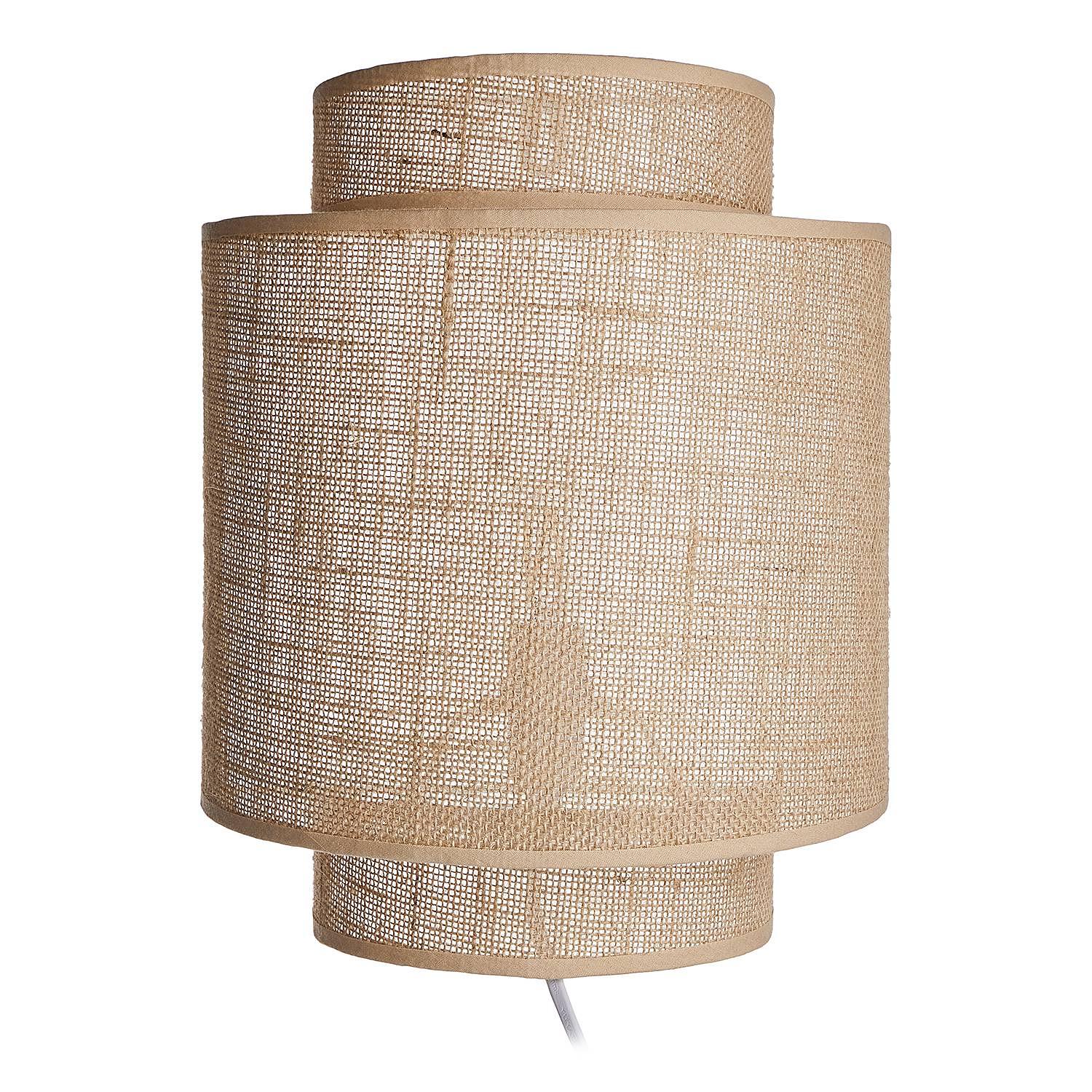 Wandleuchte Rawa Linen Rattan Braun 4