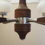 Vintage chandelier wood glass brown 1970s 5