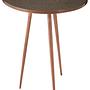 Akola Side Table Metal Glass Copper Finish 1