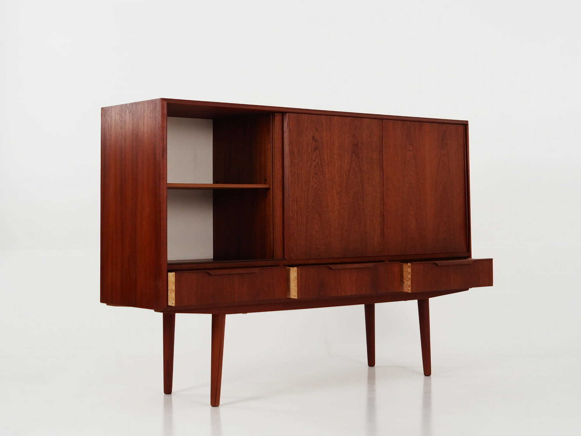 Highboard Teakholz Braun 1960er Jahre 4