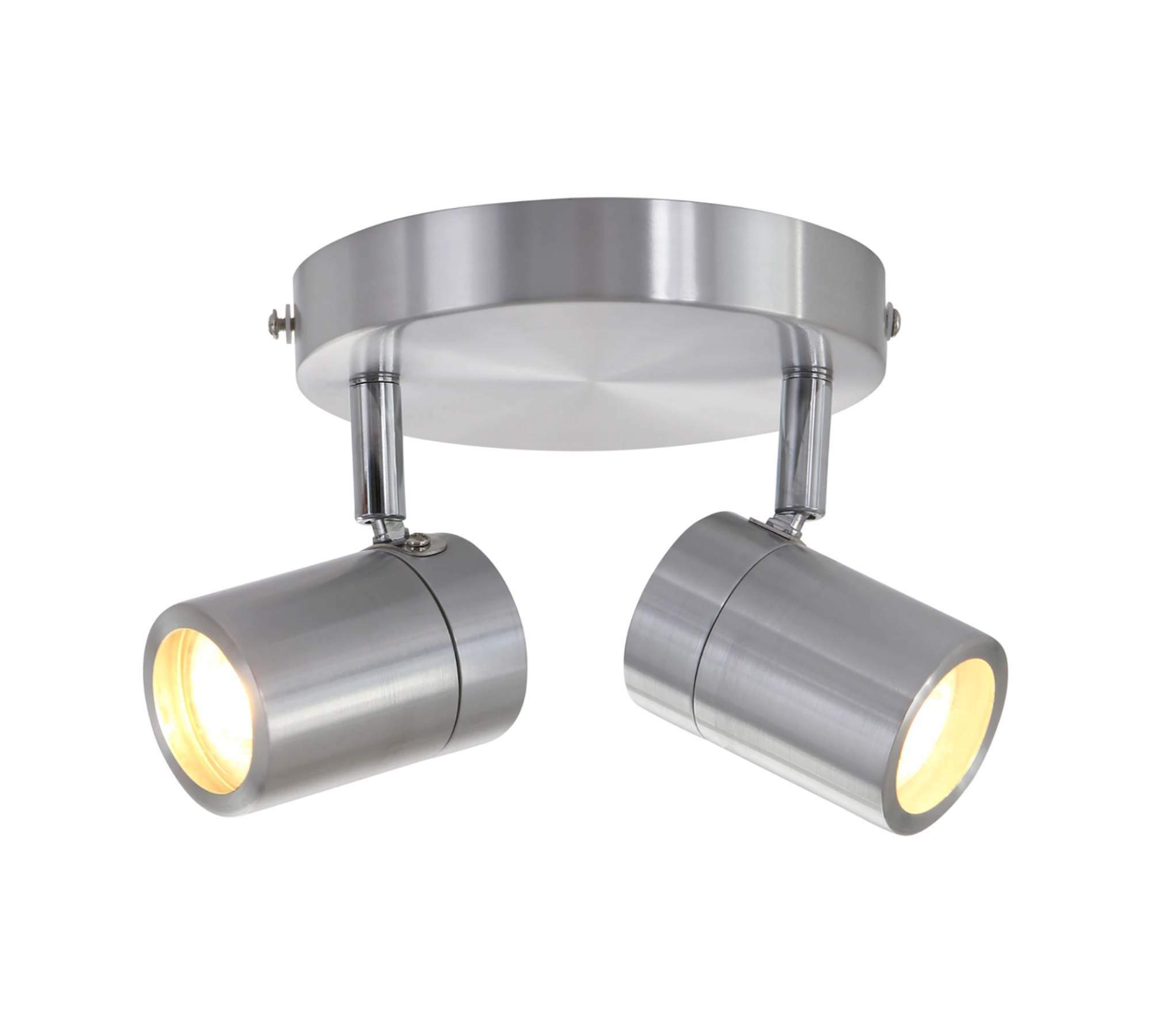 Deckenleuchte Upround 2-flammig Metall Silber 0