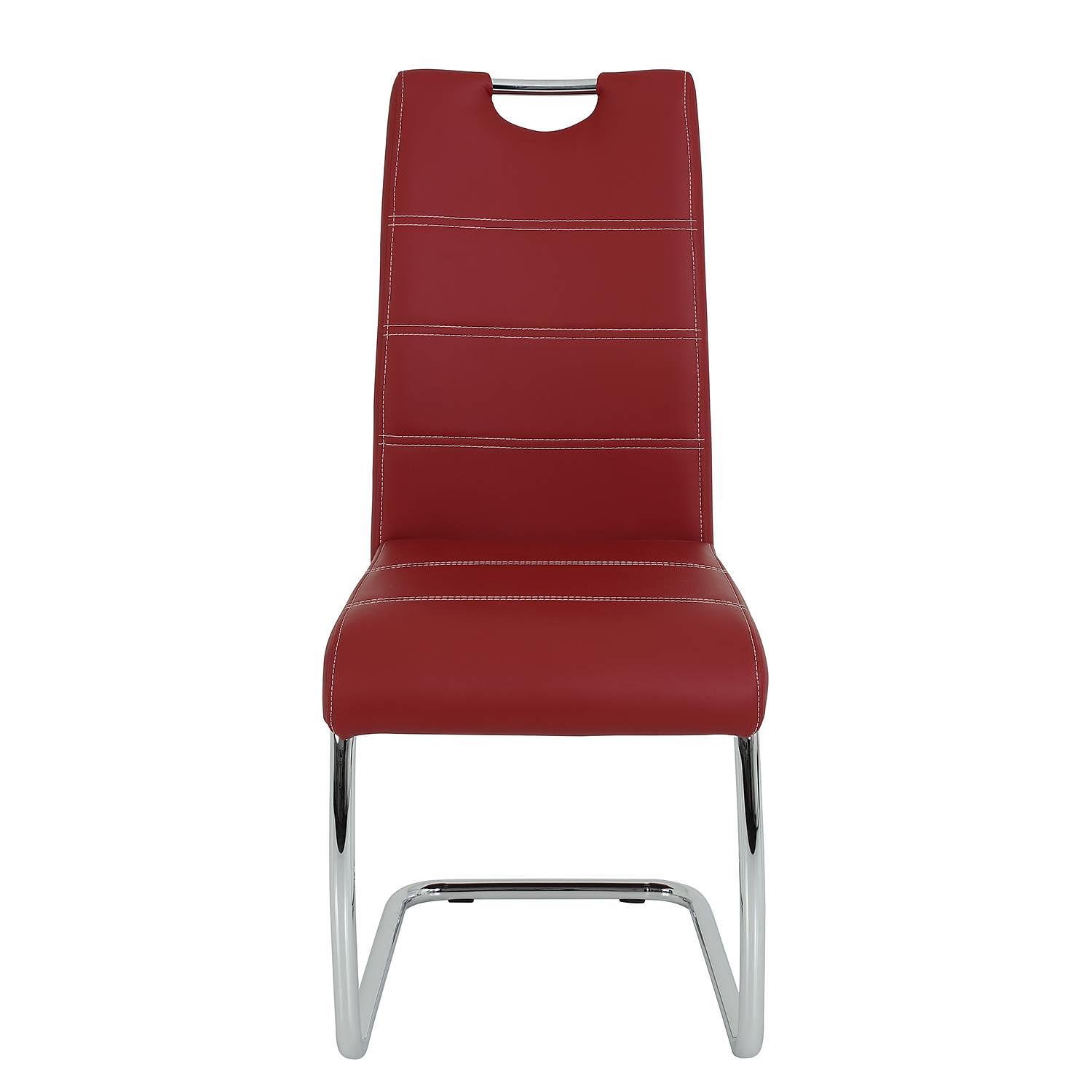 2x Freischwinger La PazKunstleder Metall Chrom Bordeaux 1