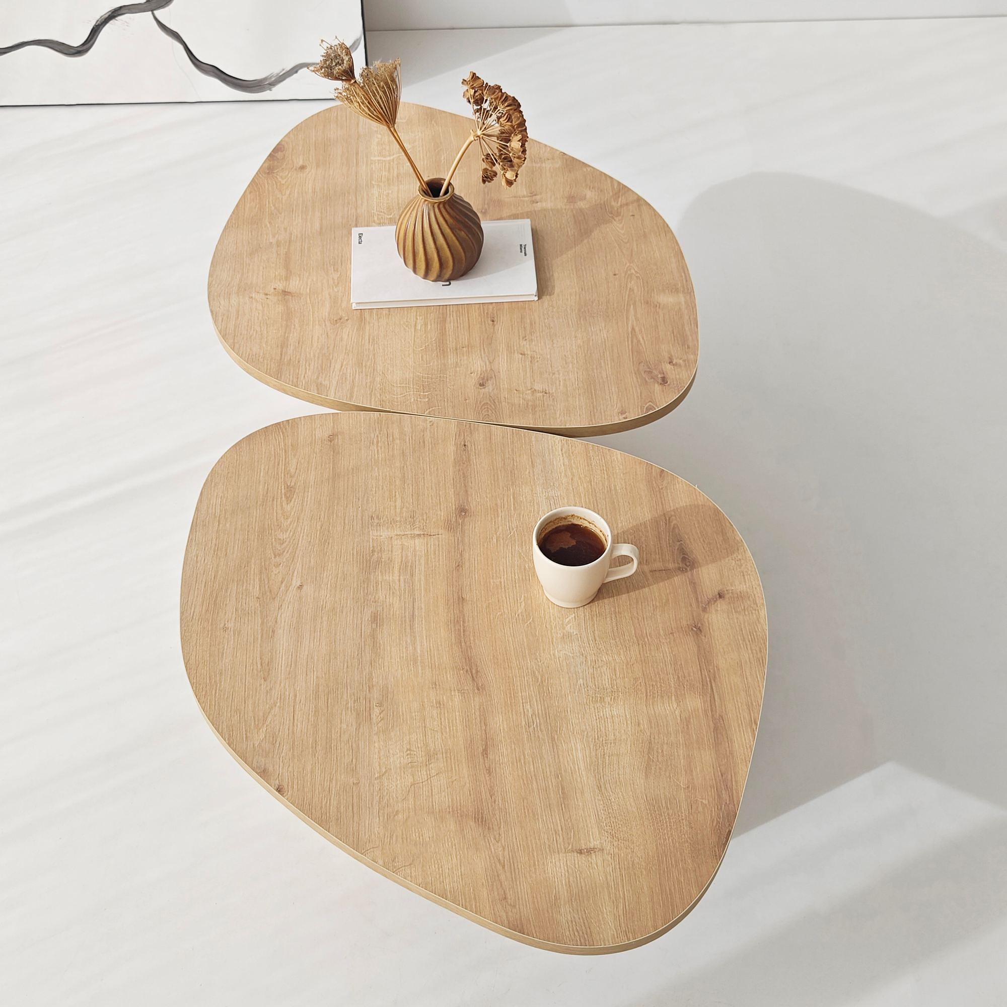 Stones Coffee Table Natural Oak Look 9