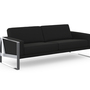 Frame Sofa 3-Sitzer Textil Schwarz 1