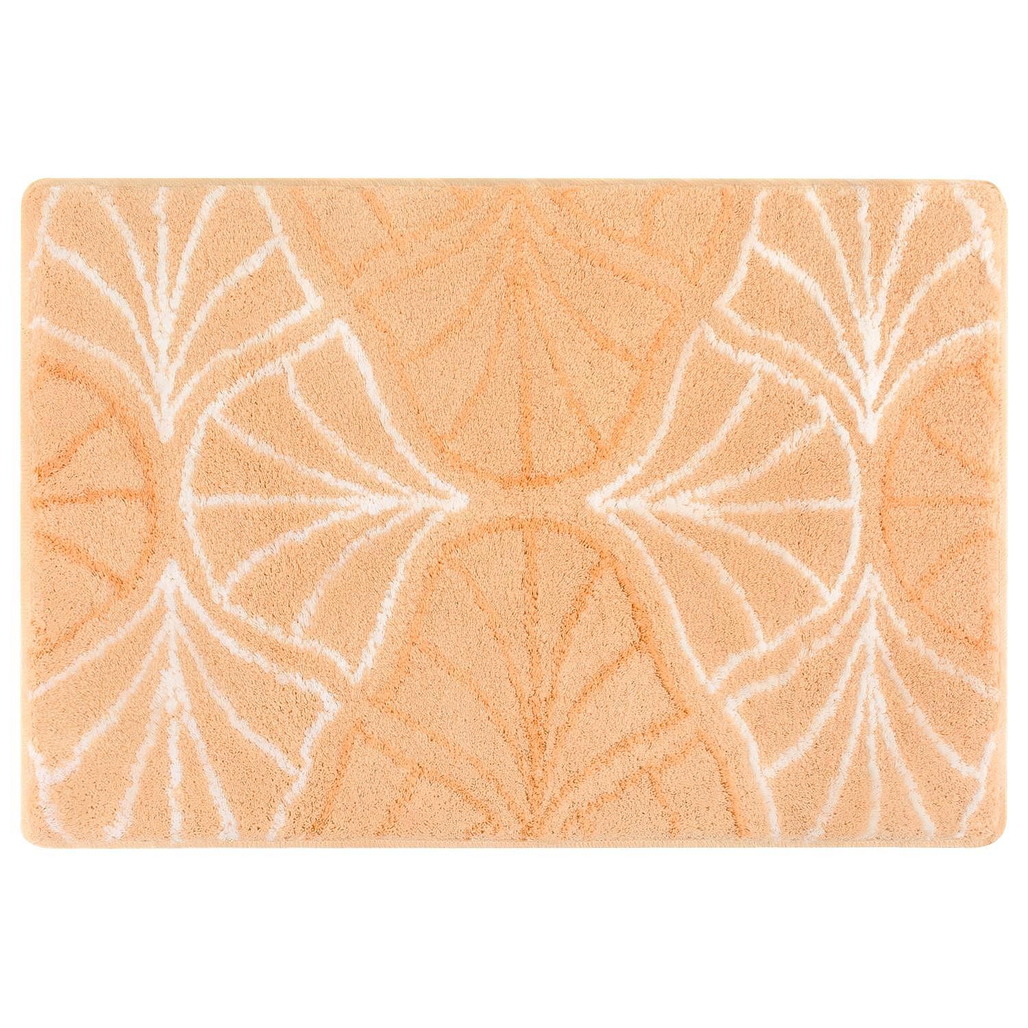 Bath mat Bloom Polyacrylic Salmon 90 x 60 cm 0