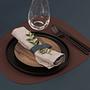 4x Stone Placemat 100% Recycled Leather Cocoa 1