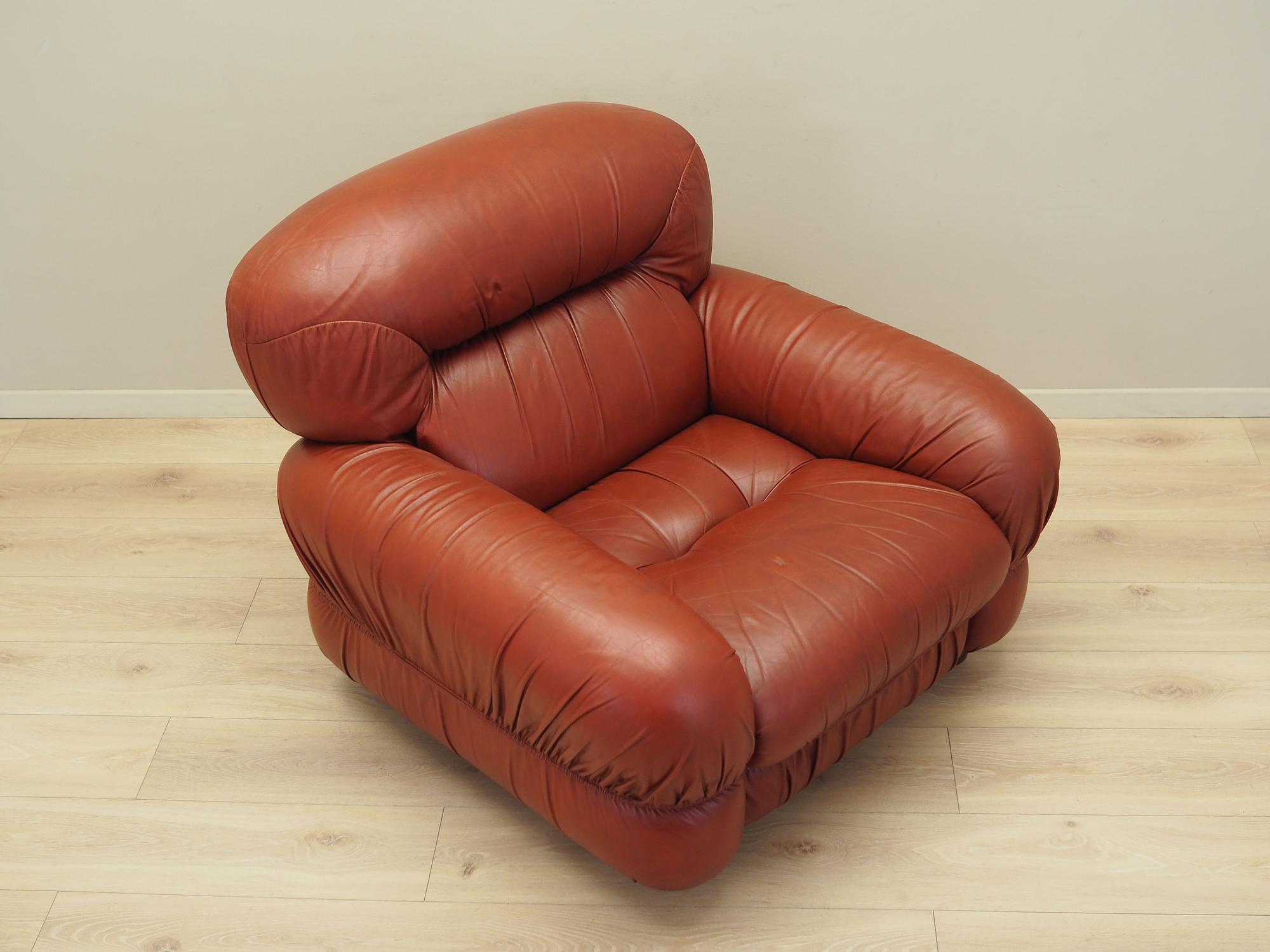 Sessel Leder Weinrot 1970er Jahre 9