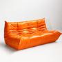 Togo Sofa 3-Sitzer in Premium Leder Orange 0