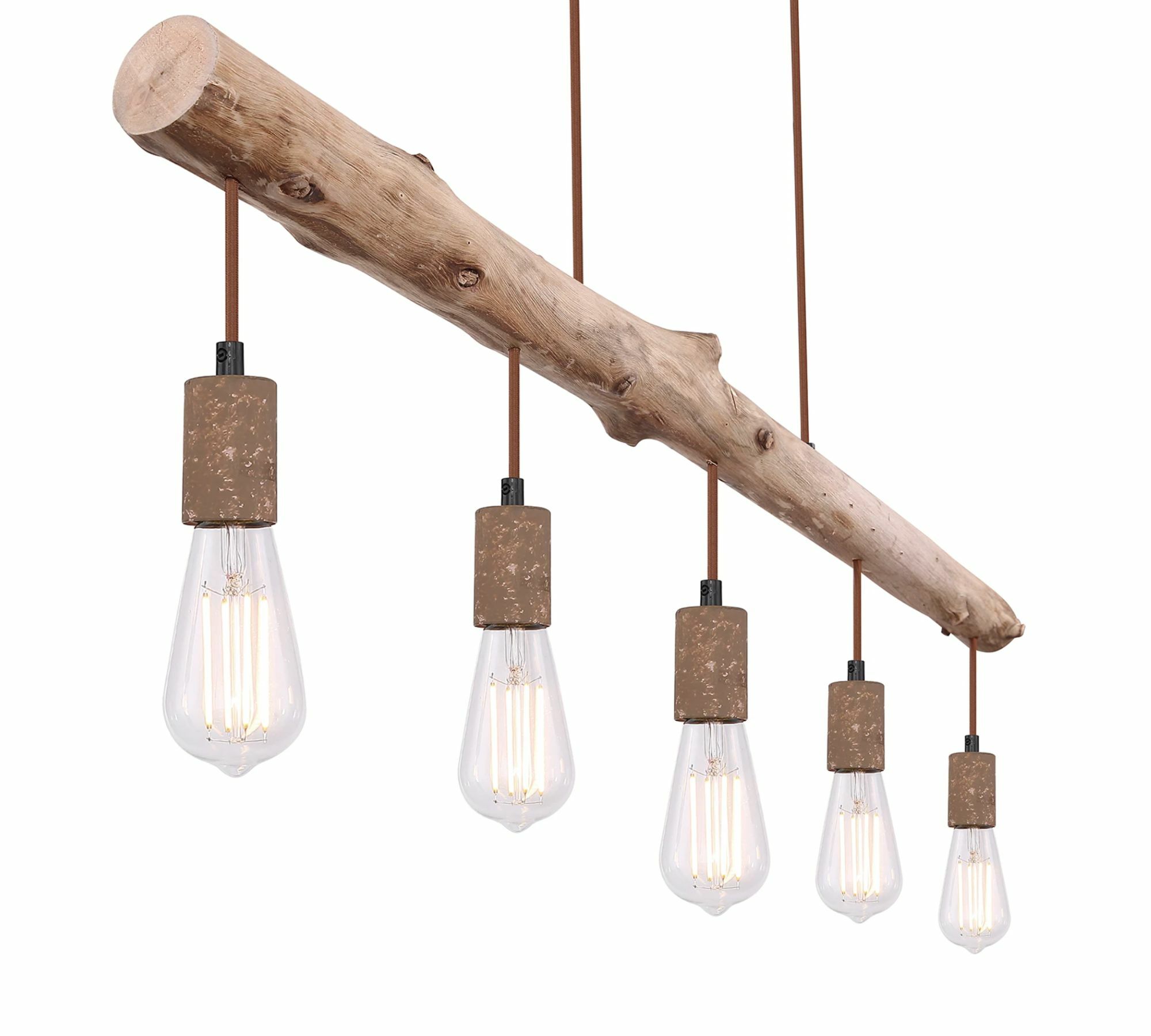 Pendant lamp 5-light wood Natural 2