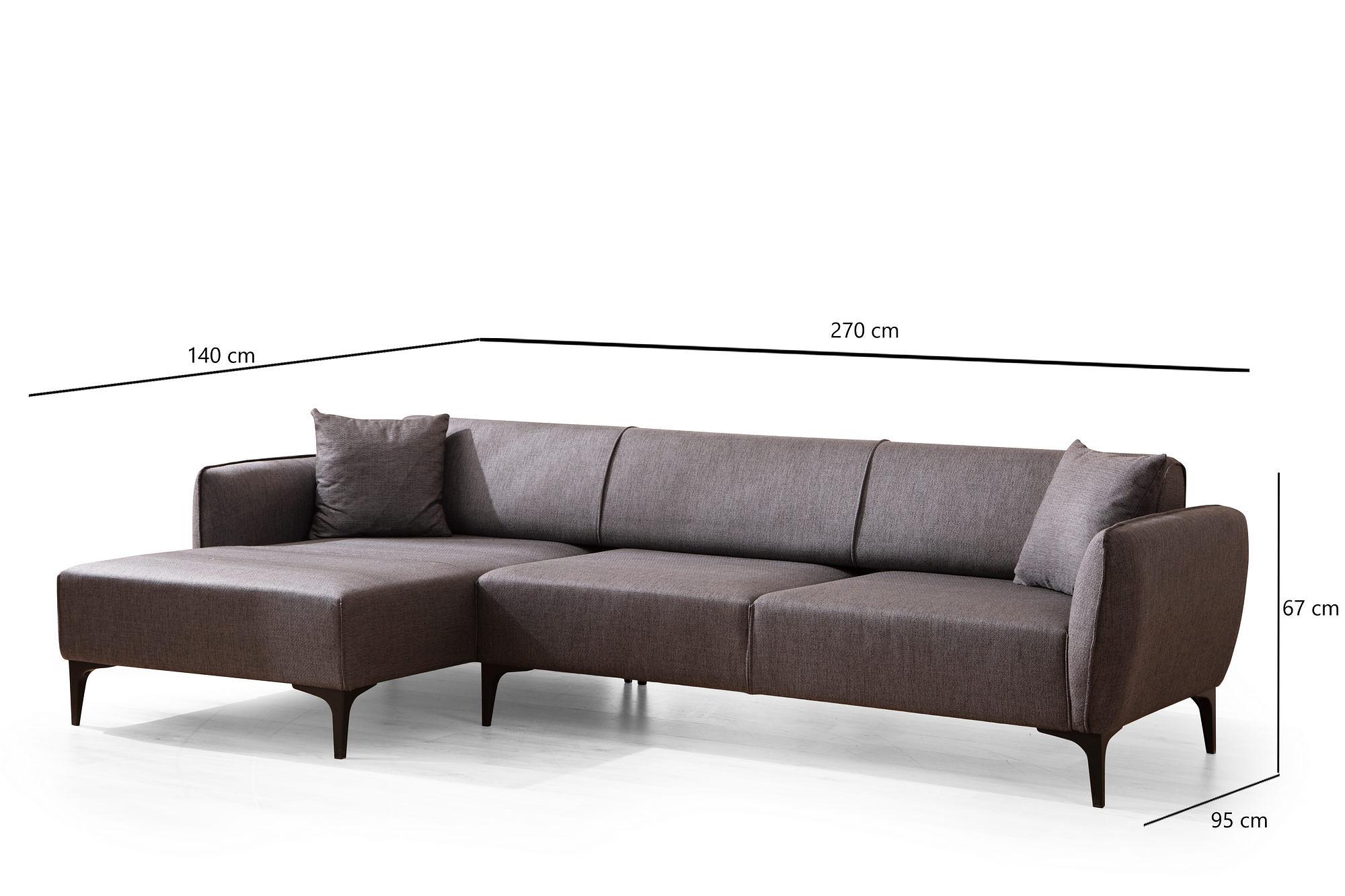 Belissimo Ecksofa Links Dunkelgrau 7