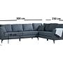 Tempo Ecksofa Rechts Grau 6