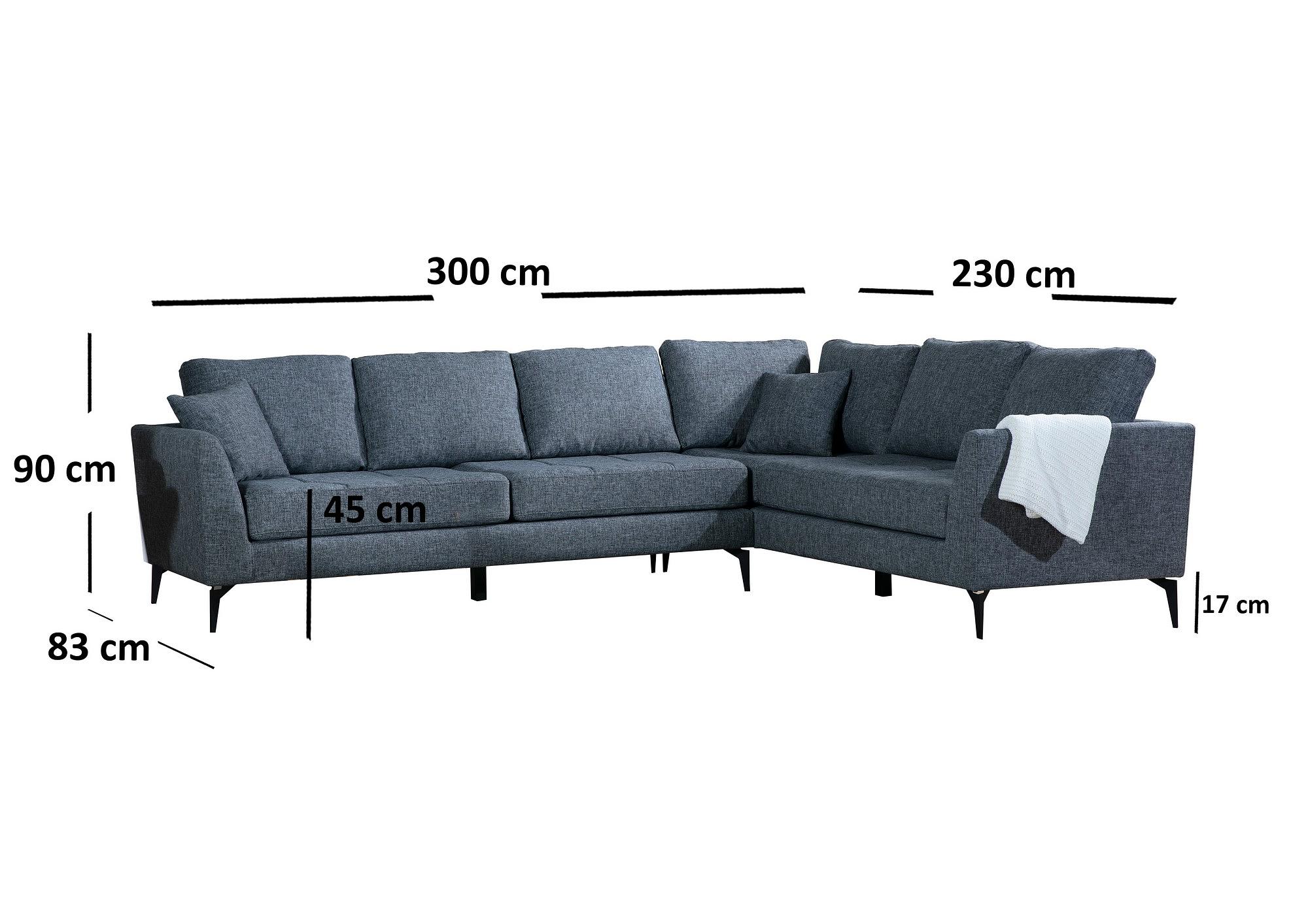 Tempo Ecksofa Rechts Grau 6