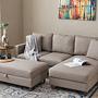 Eva Sofa Récamiere Rechts mit Hocker Creme 1