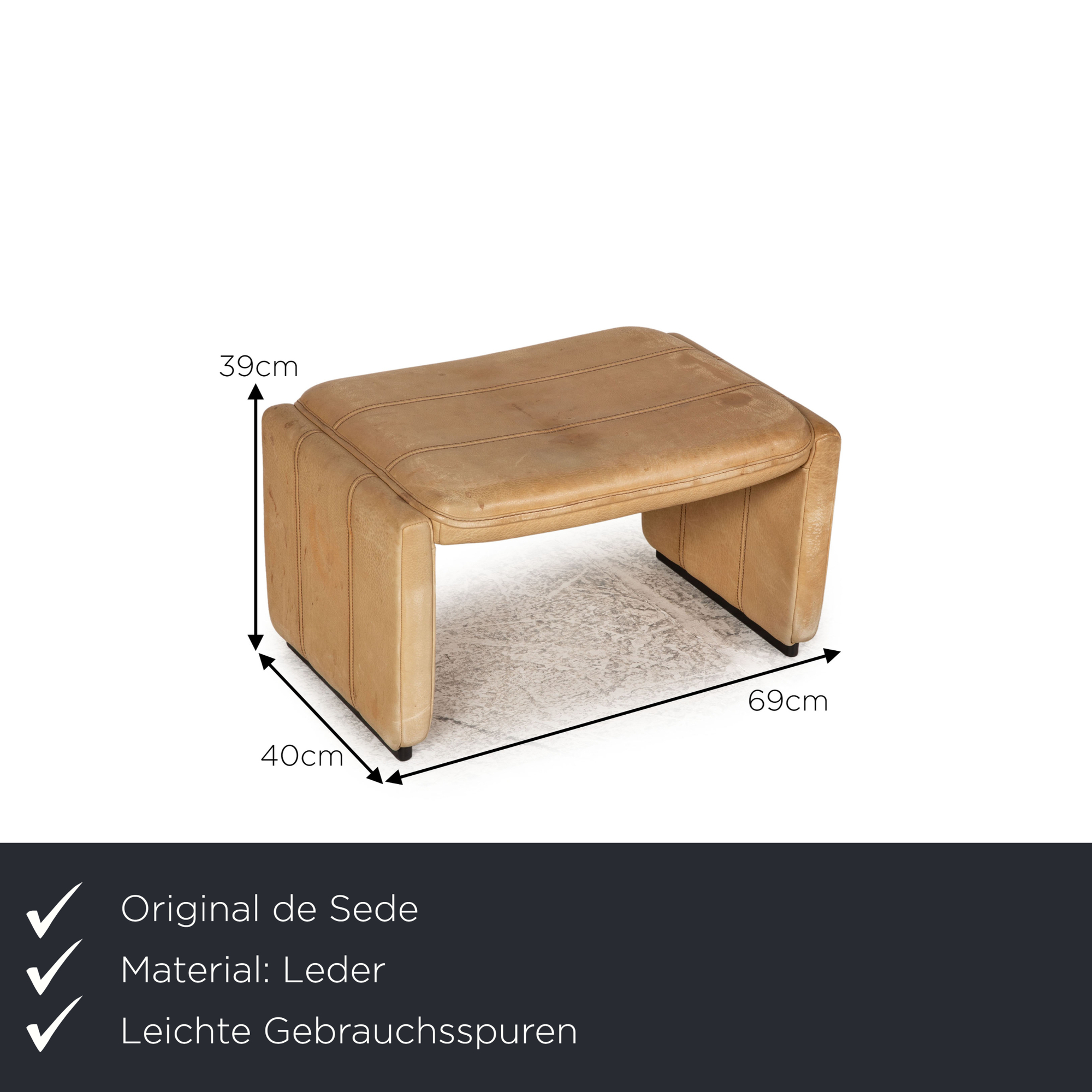 DS 50 Hocker Leder Braun 1