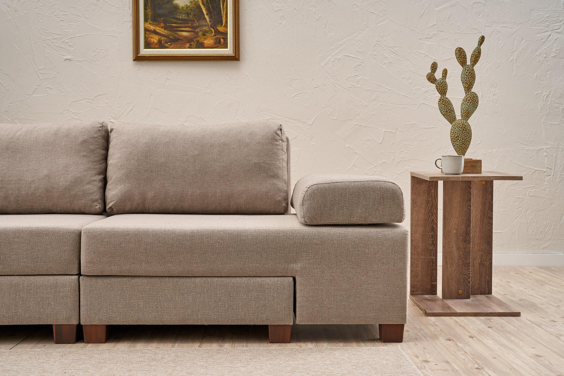 Perenna Sofa 3-Sitzer Leinen Creme 4