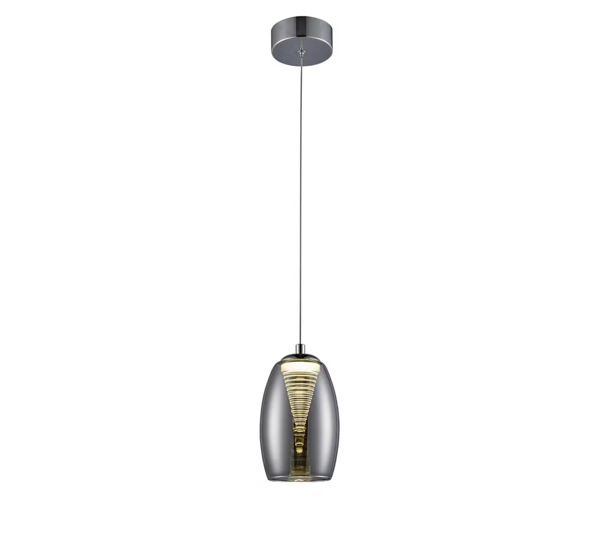 LED-Pendelleuchte Glas Stahl Schwarz Chrom 1