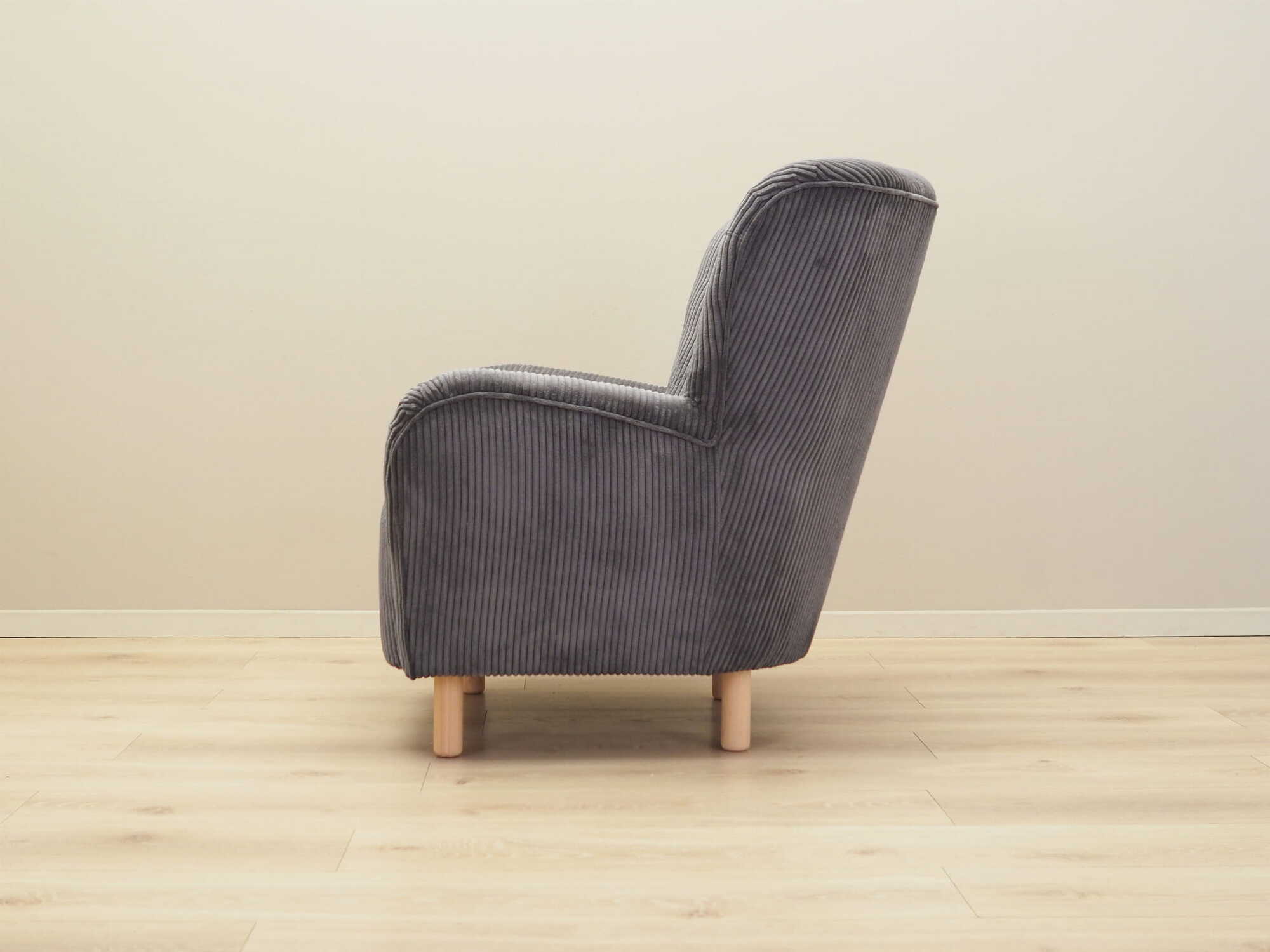 Armchair Velvet Wood Grey 3