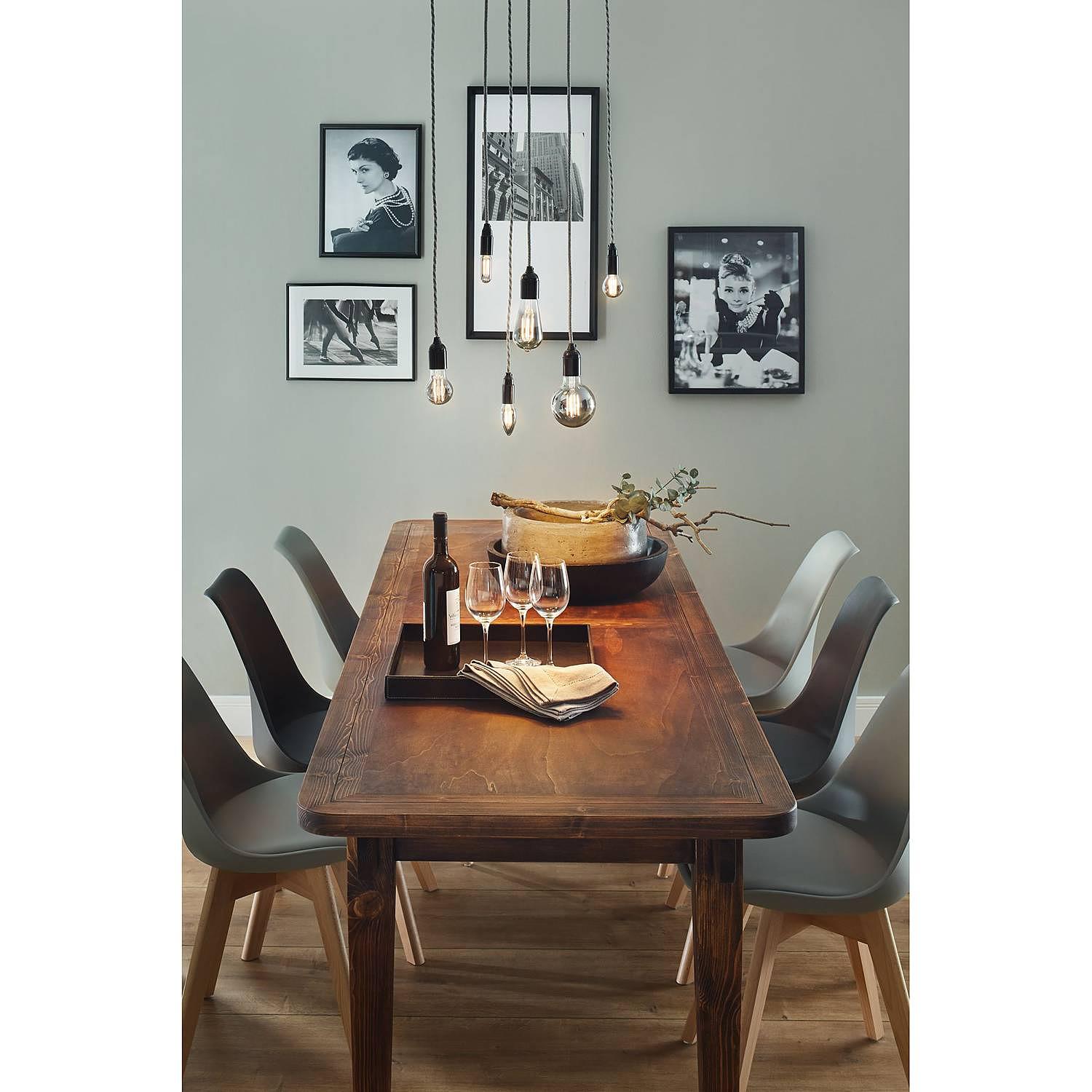 List LED-Leuchtmittel Rauchglas Metall 1-flammig 2