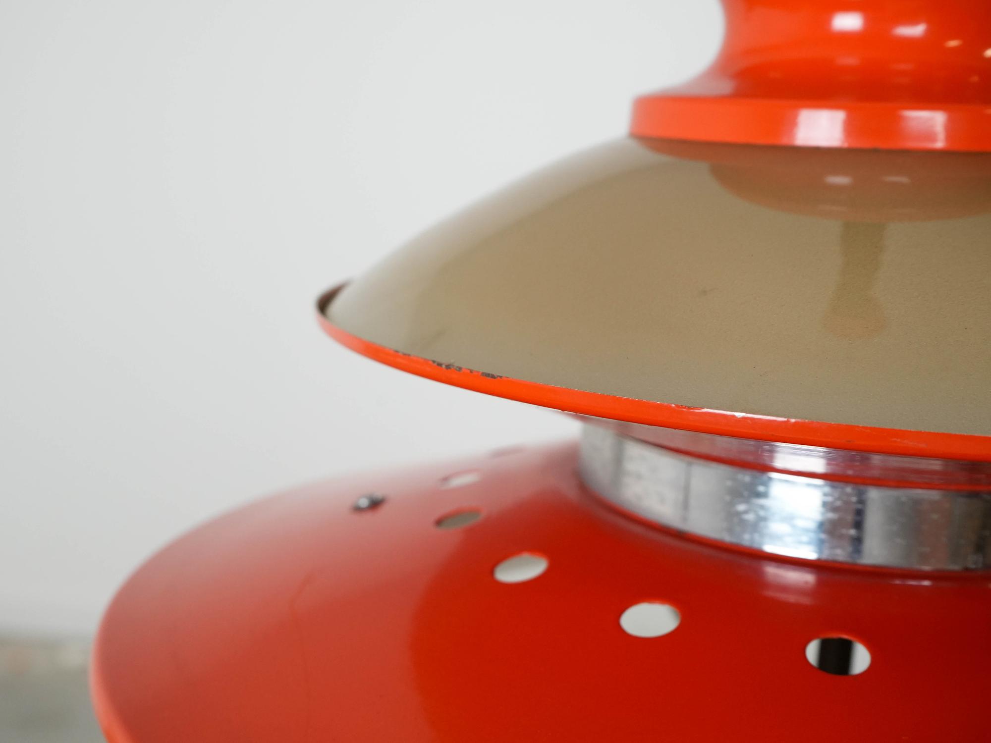 Hanging lamp Metal Orange 1970s 11