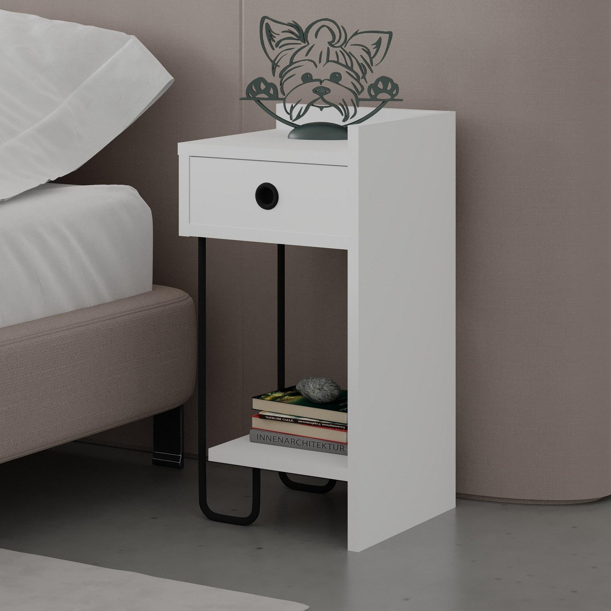 Sirius Bedside Table Right White 7