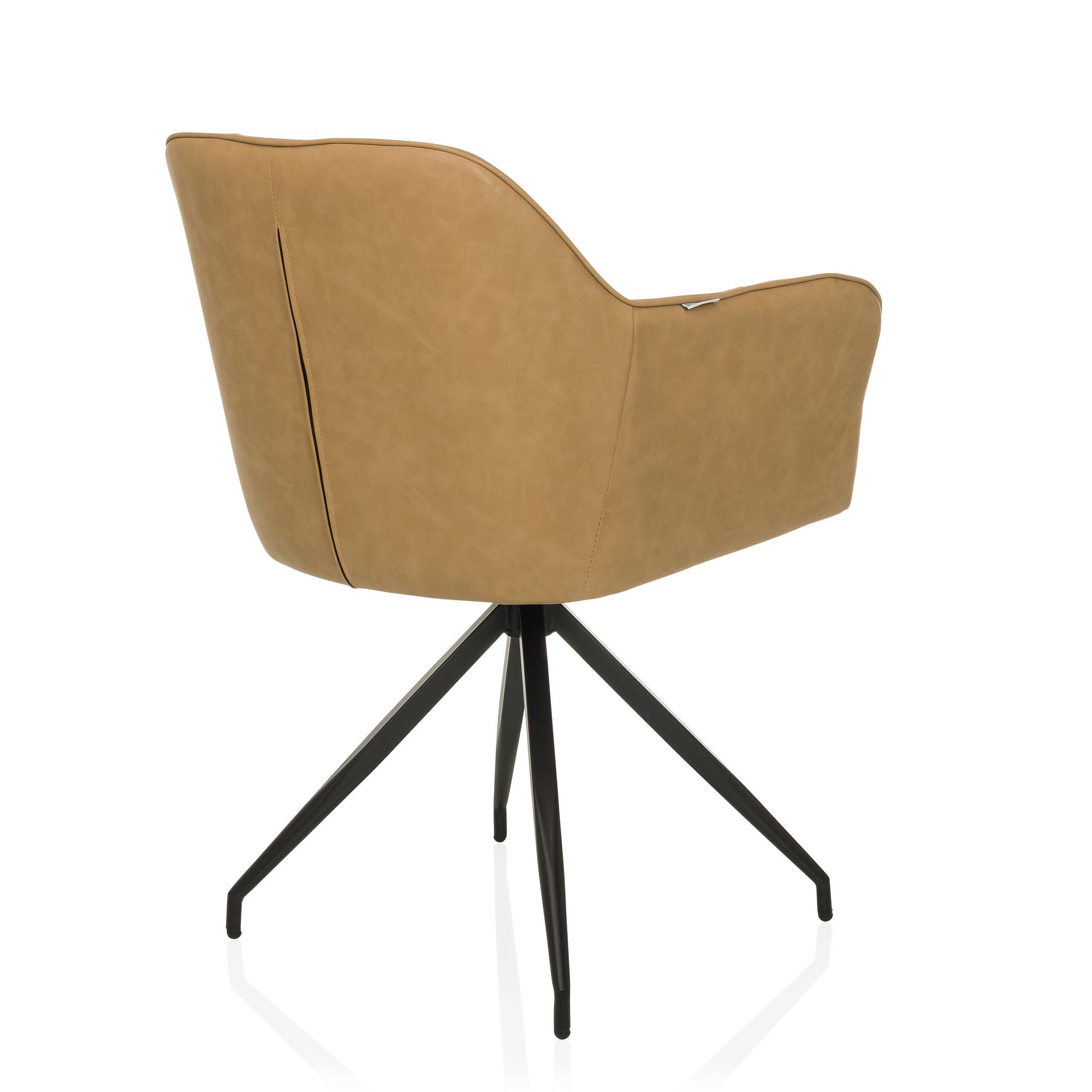 ELVERUM SPU Dining chair Faux leather Light brown 7