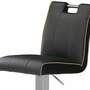 Barhocker Leder Edelstahl Schwarz 1
