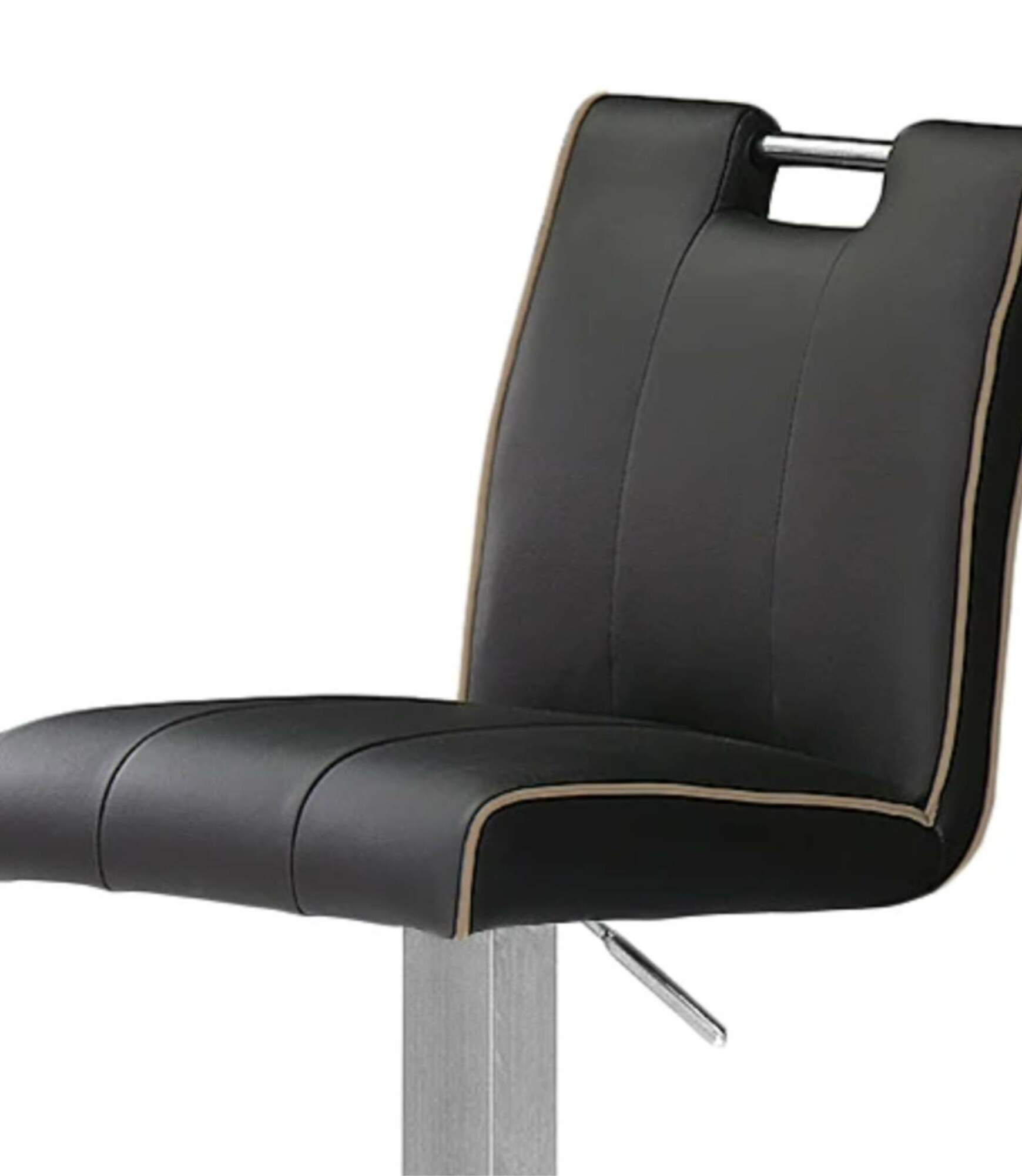 Barhocker Leder Edelstahl Schwarz 1