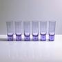 6x Vintage drinking glasses Alexandrite glass 1970s 0