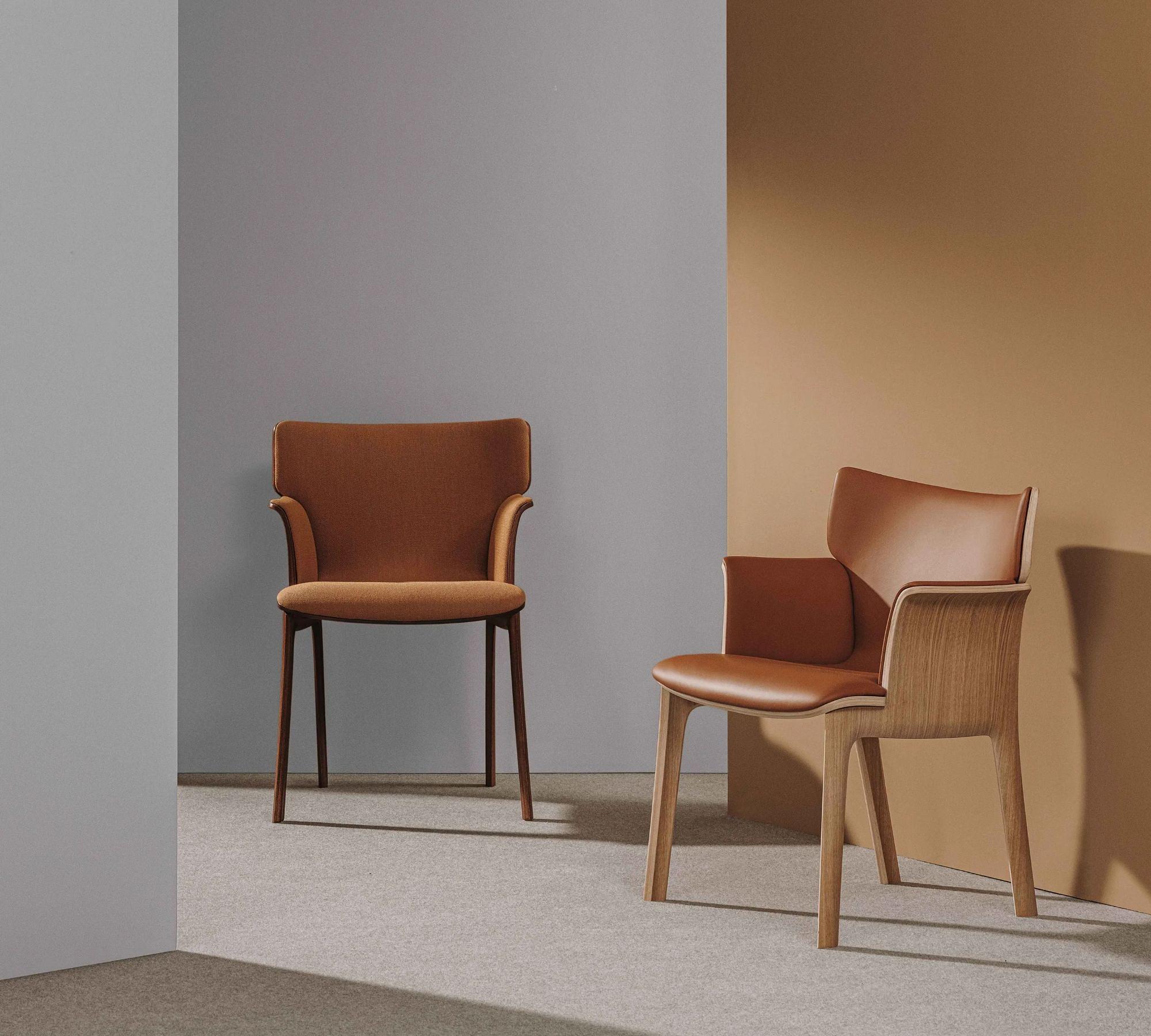 Adela Rex Armlehnstuhl Eichenholz Leder Braun 2