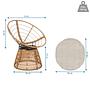 Weavora Papasansessel Drehbar mit Kissen Beige 5