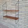 Vintage Regal Holz Braun Metall 3