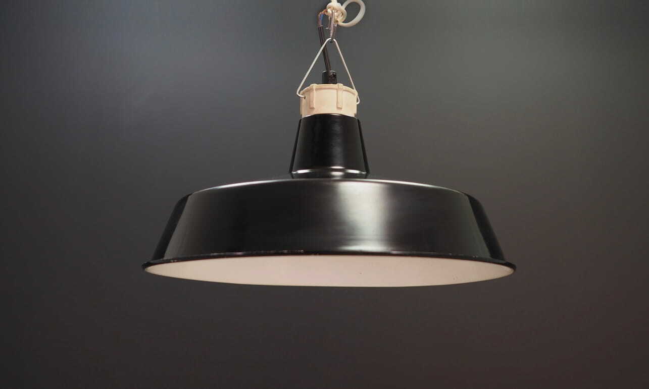 Vintage pendant lamp metal black 1960s 3